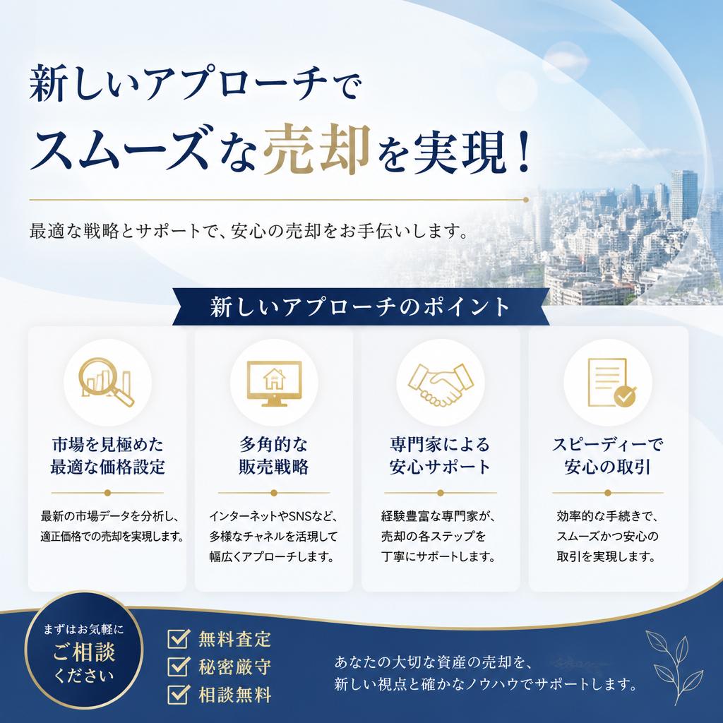 新しいアプローチでスムーズな売却を実現！